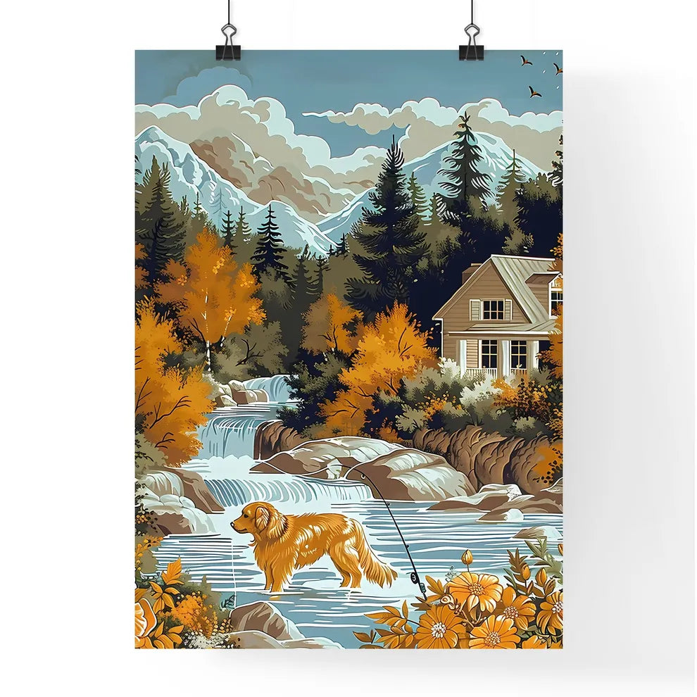 Golden Retriever Painting Poster