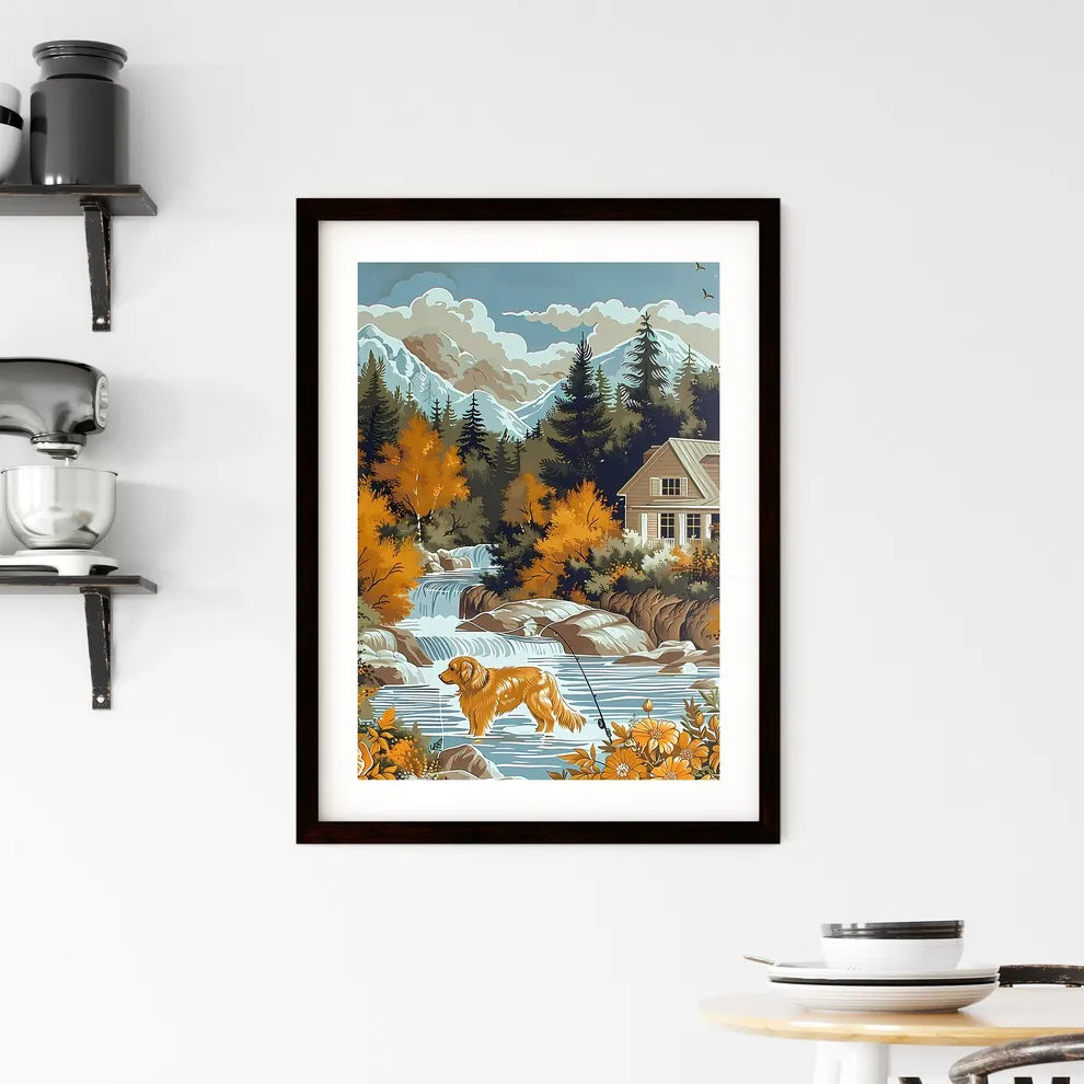 Golden Retriever Painting Framed Print