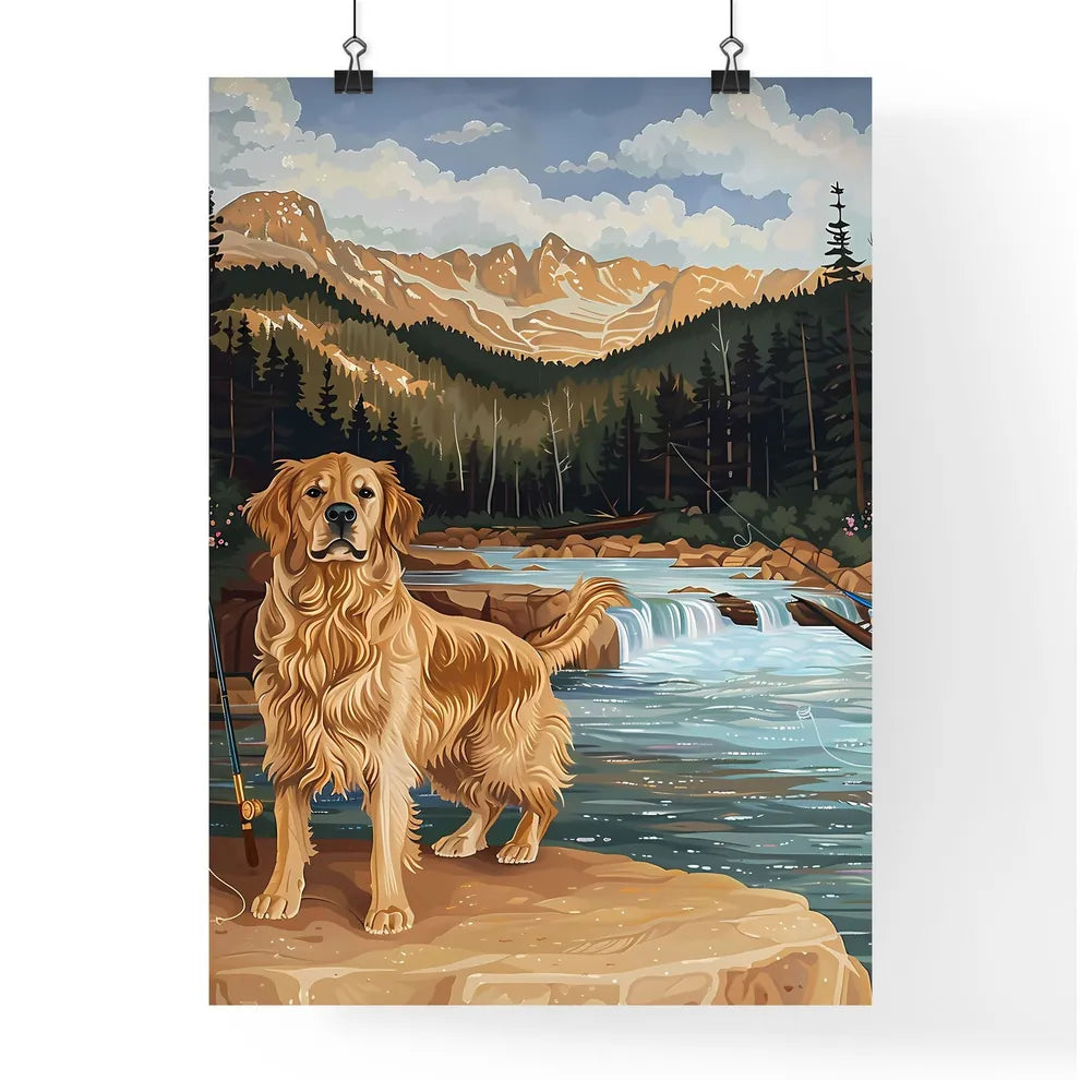 Artistic Golden Retriever Pai Poster