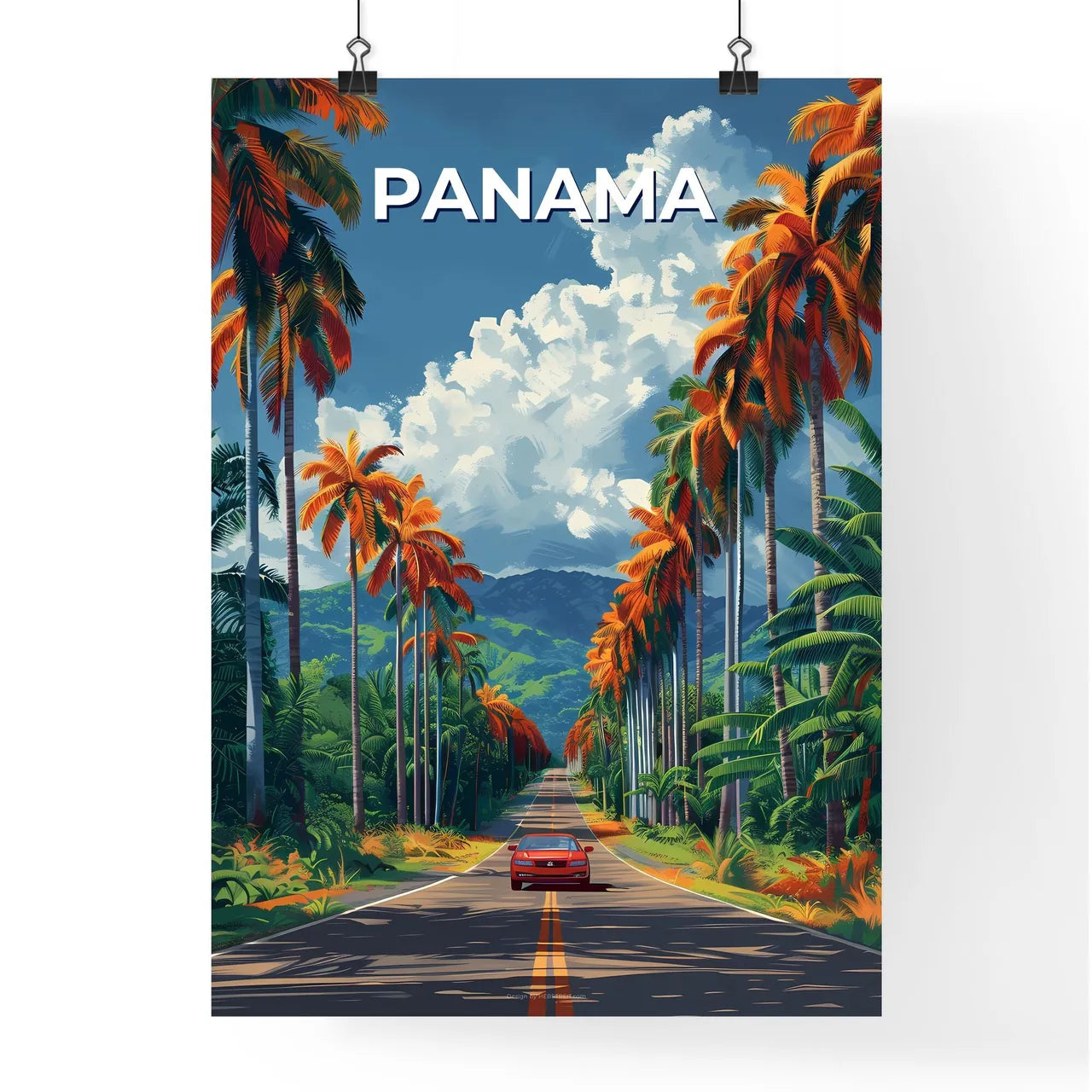 Vibrant Panama Roadside Art Poster