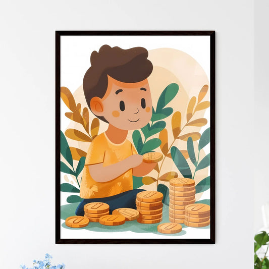 Vibrant Cartoon Depicting Passive Income's B - Framed Art Print