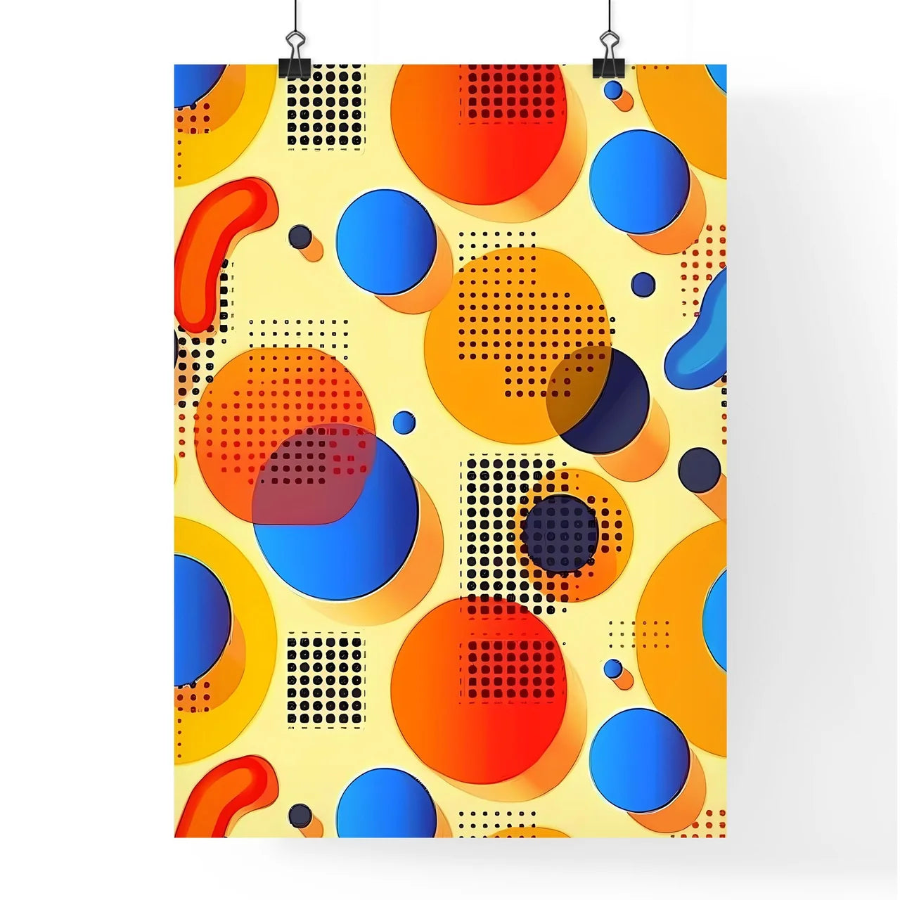 Colorful Retro Art Background Poster