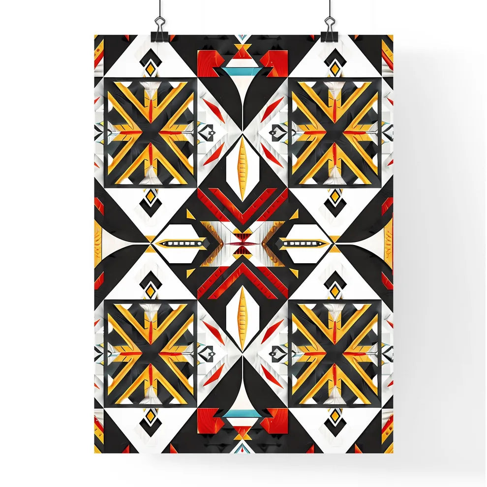 Vibrant Philippine Inabel Pattern Painting Poster
