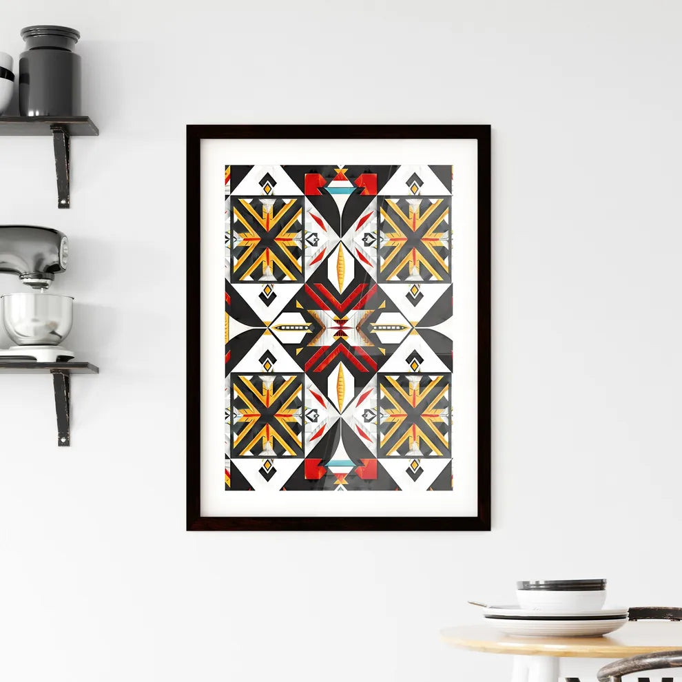 Inabel Design Pattern Graphics Vibrant Philippine Inabel Pattern Painting - Framed Art Print – HEBSTREIT