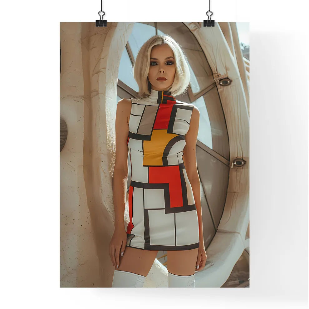 retro futuristic dress Frutiger World Strapless Mesh Dress