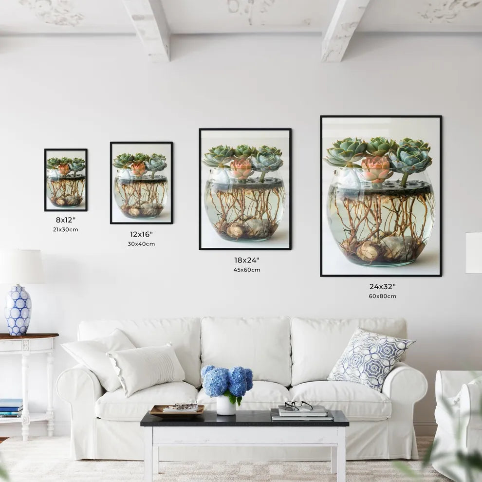 Ornamental Vase Echeveria Underwater Soiled  - Kitchen Hangings