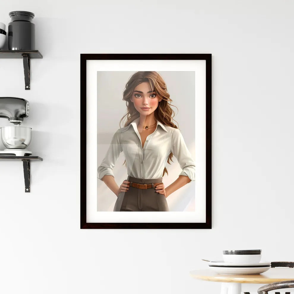 Fashionable 1920s female character in Pixar- Framed Print