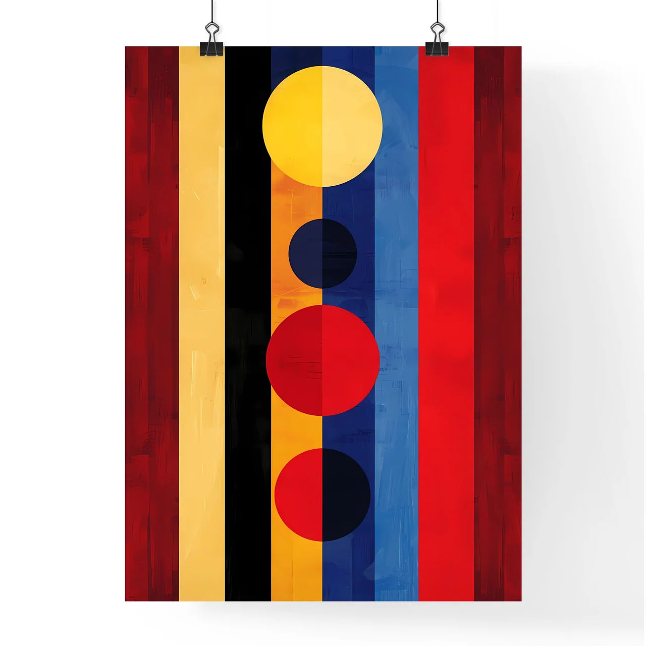 Bold and Colorful Abstract Art - Striped Bac Poster