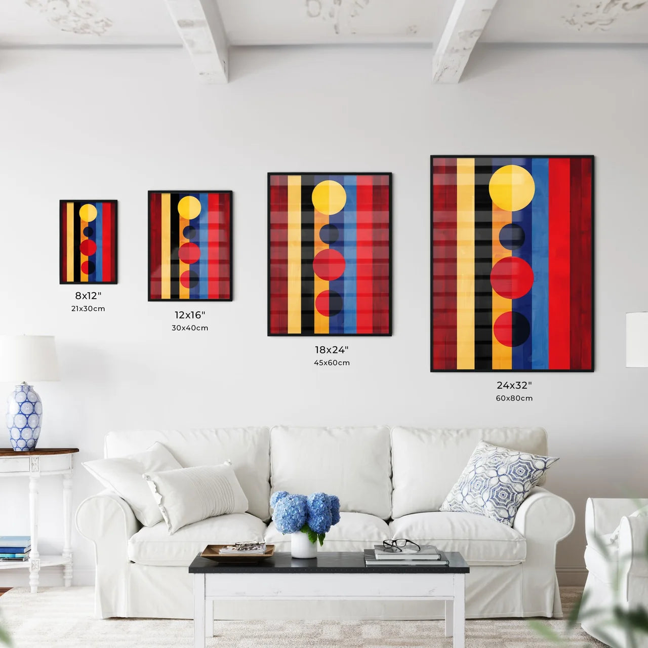 Bold and Colorful Abstract Art - Striped Bac - Kitchen Hangings