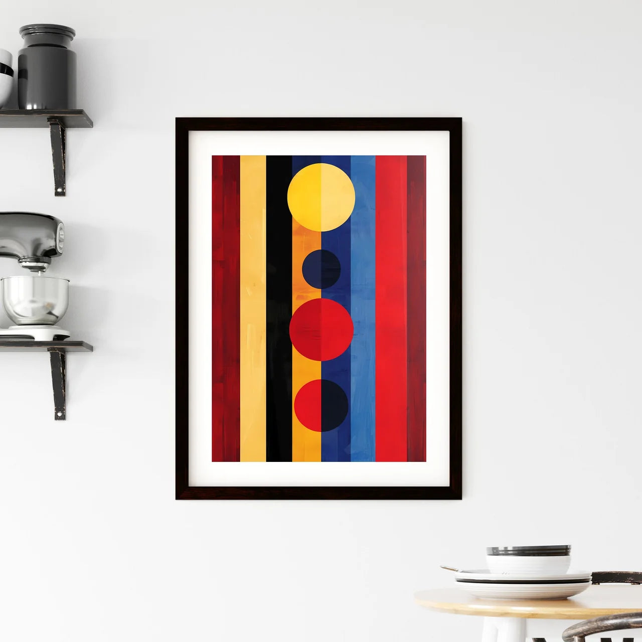 Bold and Colorful Abstract Art - Striped Bac Framed Print