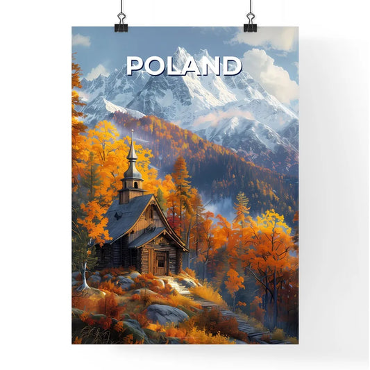 Captivating Artistic Cabin Surrounded by Serene Mountainscape in Poland, Europe Poster
