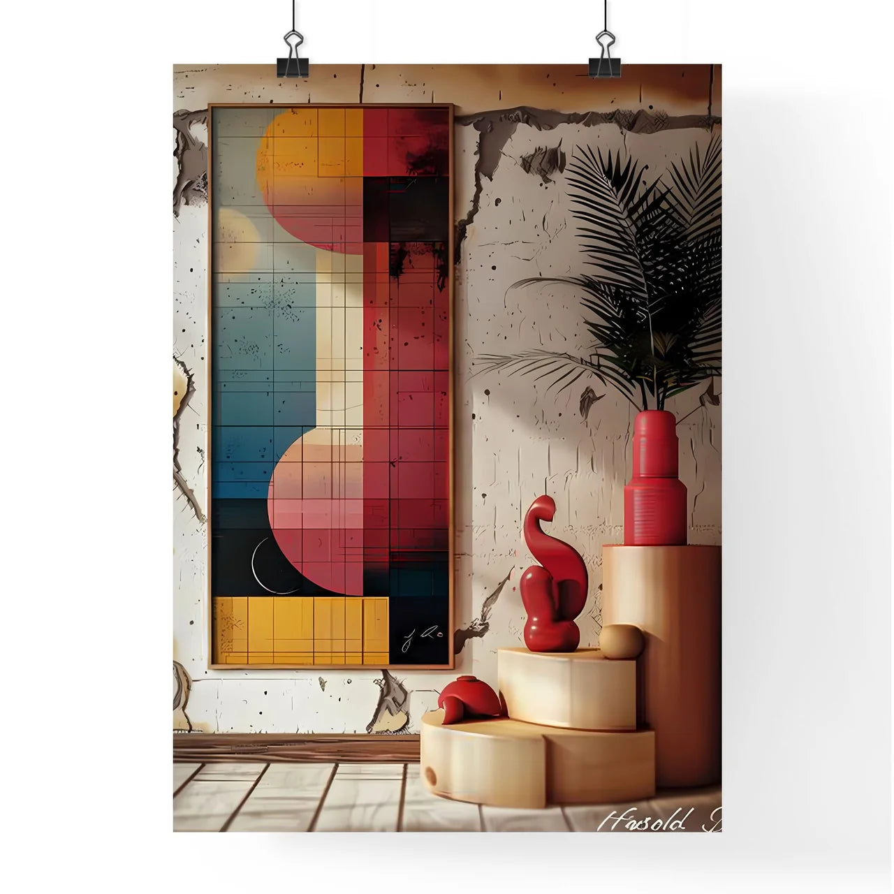 Abstract Painting Artwork on Wal Poster