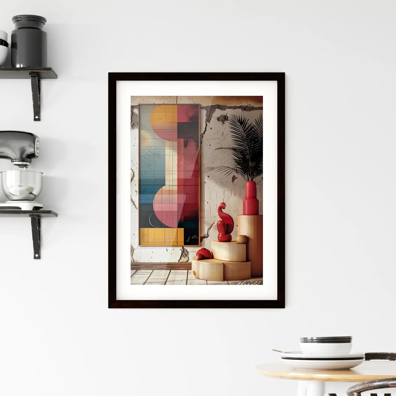 Abstract Painting Artwork on Wal Framed Print