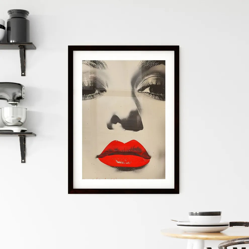 Vibrant painting of a woman with red lipstic Framed Print