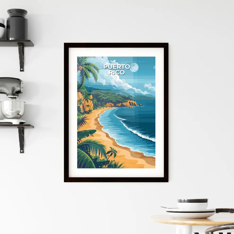 Caribbean Beach Scene - Artistic Painting of Framed Print