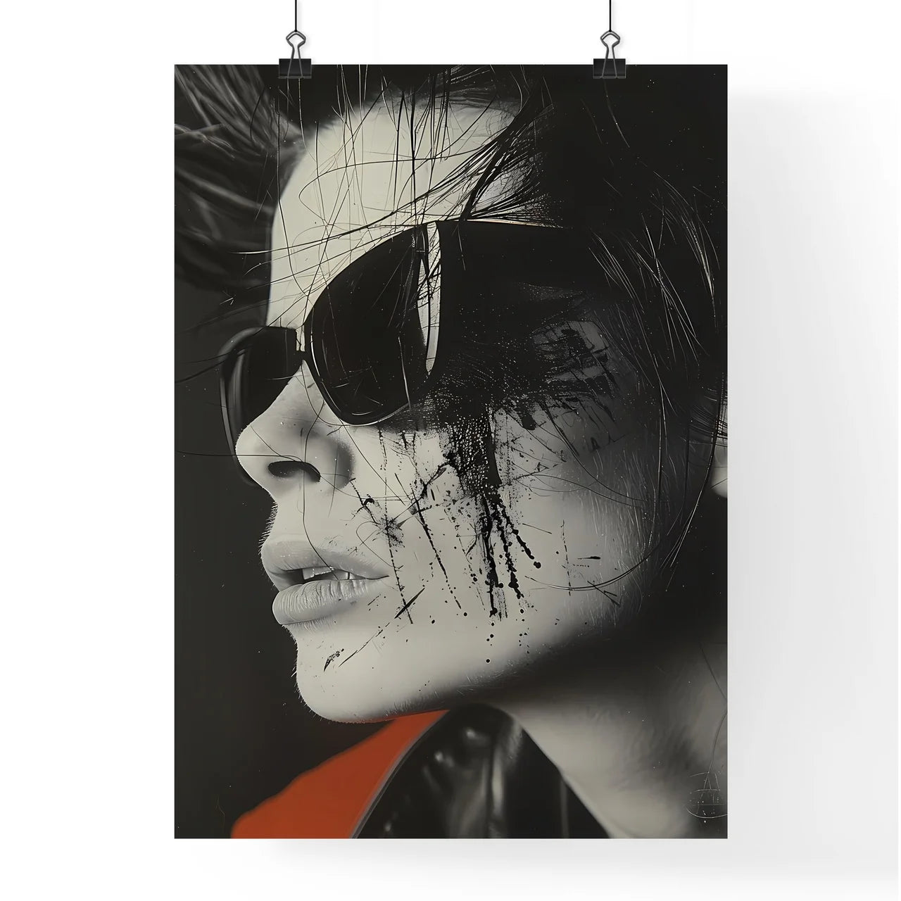 Bold Situationist Poster with Black Sunglass Poster