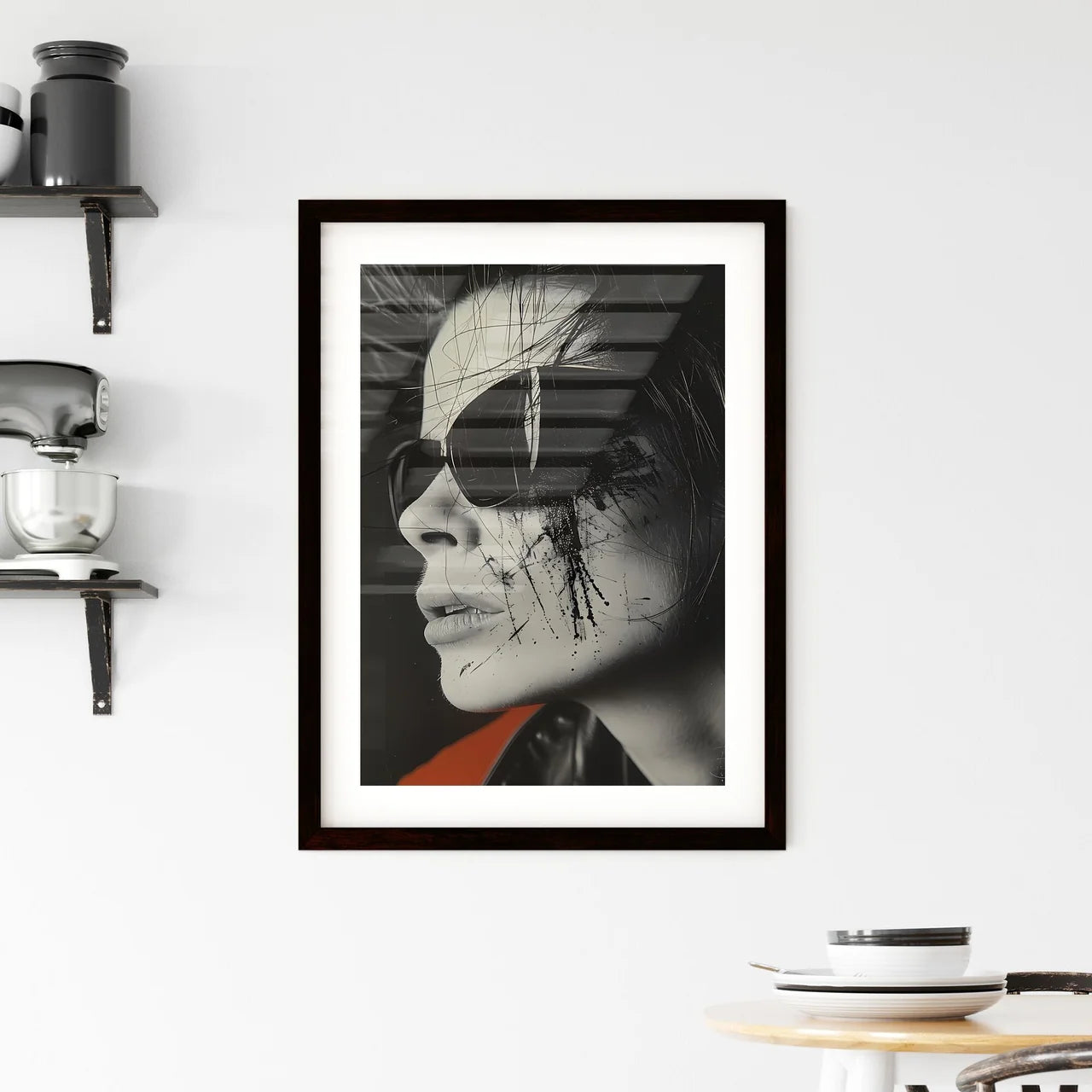 Bold Situationist Poster with Black Sunglass Framed Print