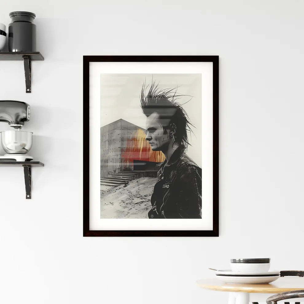 Vibrant Postcard Depicting Brutalism Archite Framed Print