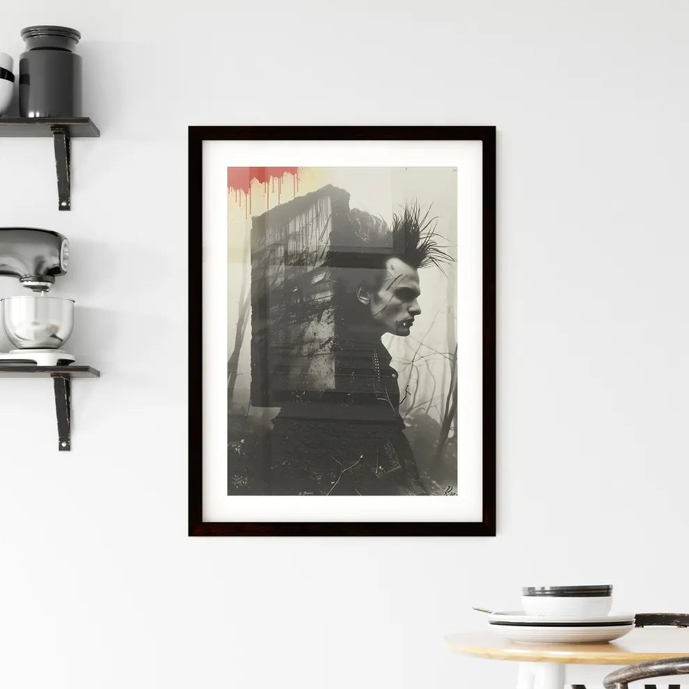 Postcard With Brutalism Graph Framed Print