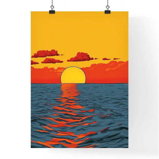 Golden Sunset Seascape Poster