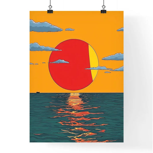 Golden Sunset over Ocean Poster