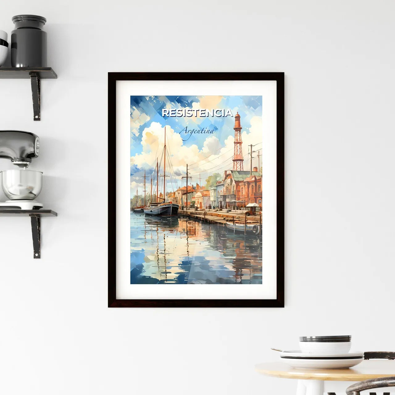 Watercolor Art of Resistencia Argentina City Skyline with Riverboats and Architecture Default Title
