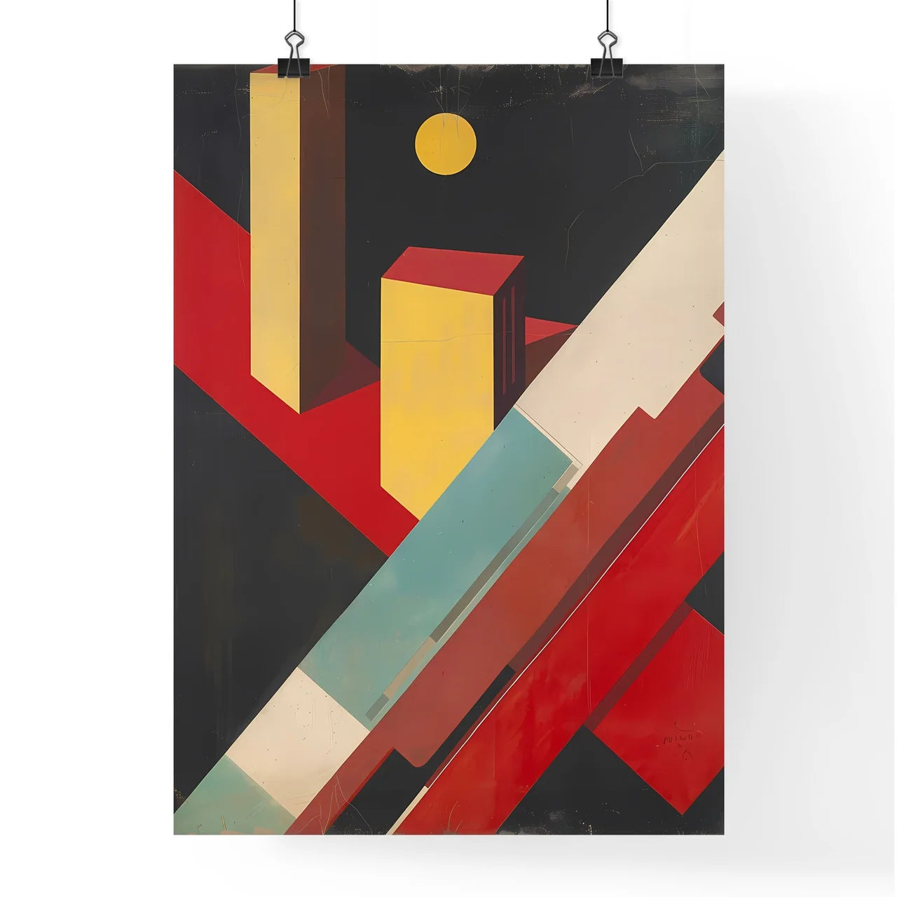 Bauhaus Inspired Abstract Art Painting Dubai Poster