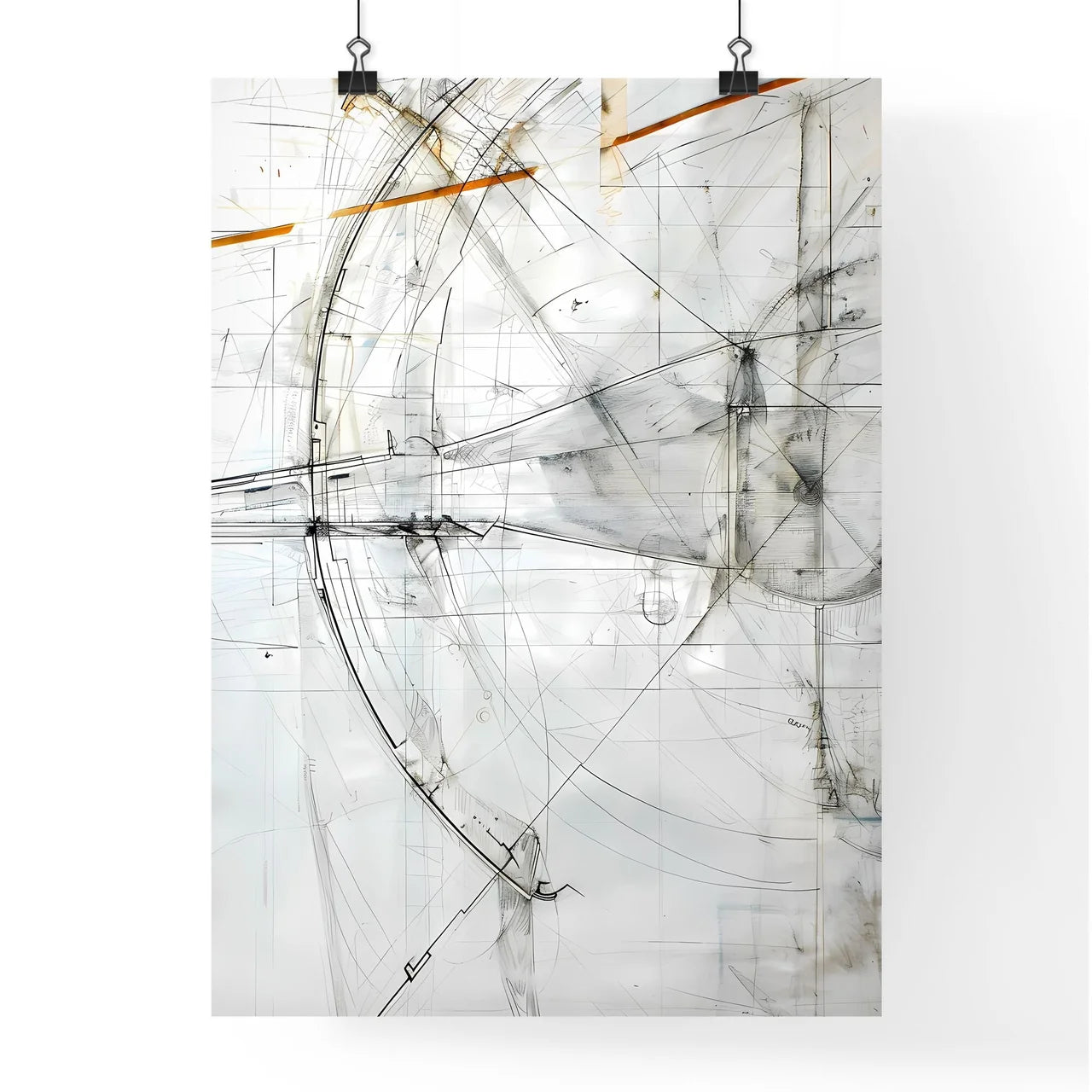 Retrofuturist Minimal Abstract Architectural Poster