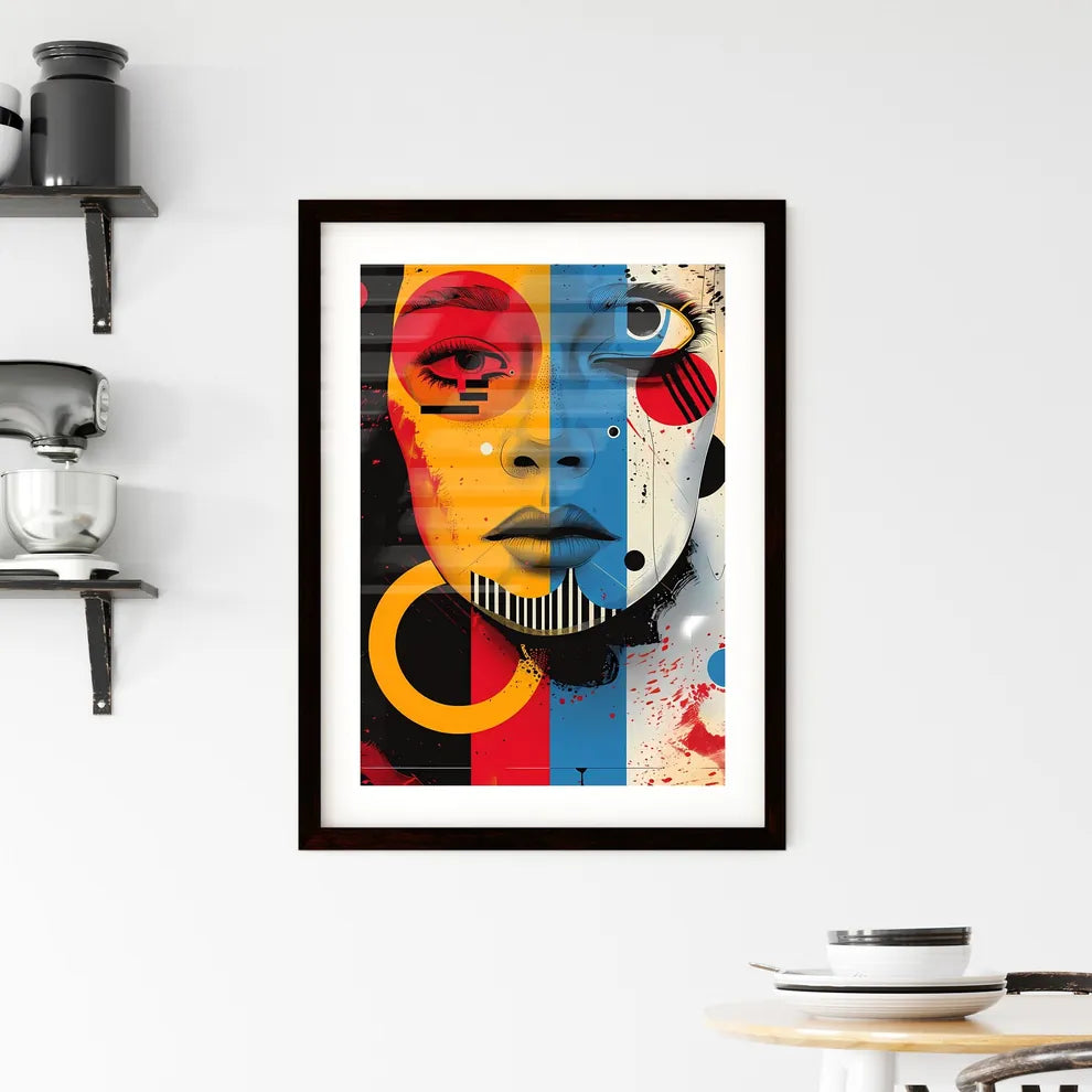 Vibrant Abstract Risograph Printing Framed Print