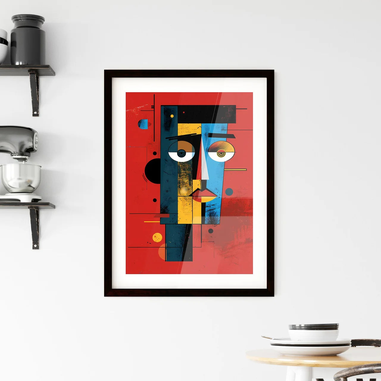 Abstract Multi-Colored Risograph Art Framed Print