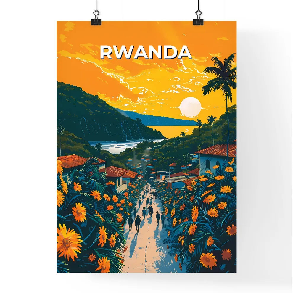 African Street Scene Painting Poster