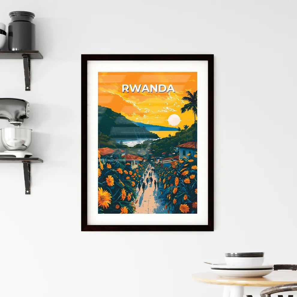 African Street Scene Painting Framed Print