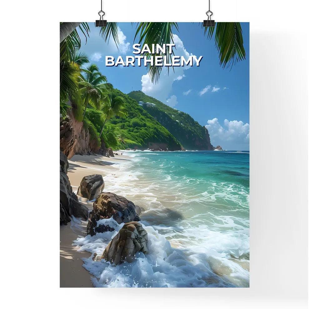 Colorful Digital Painting of a Tropical Beac Poster