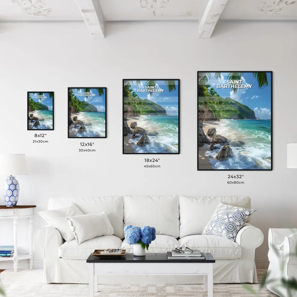 Colorful Digital Painting of a Tropical Beac - Kitchen Hangings