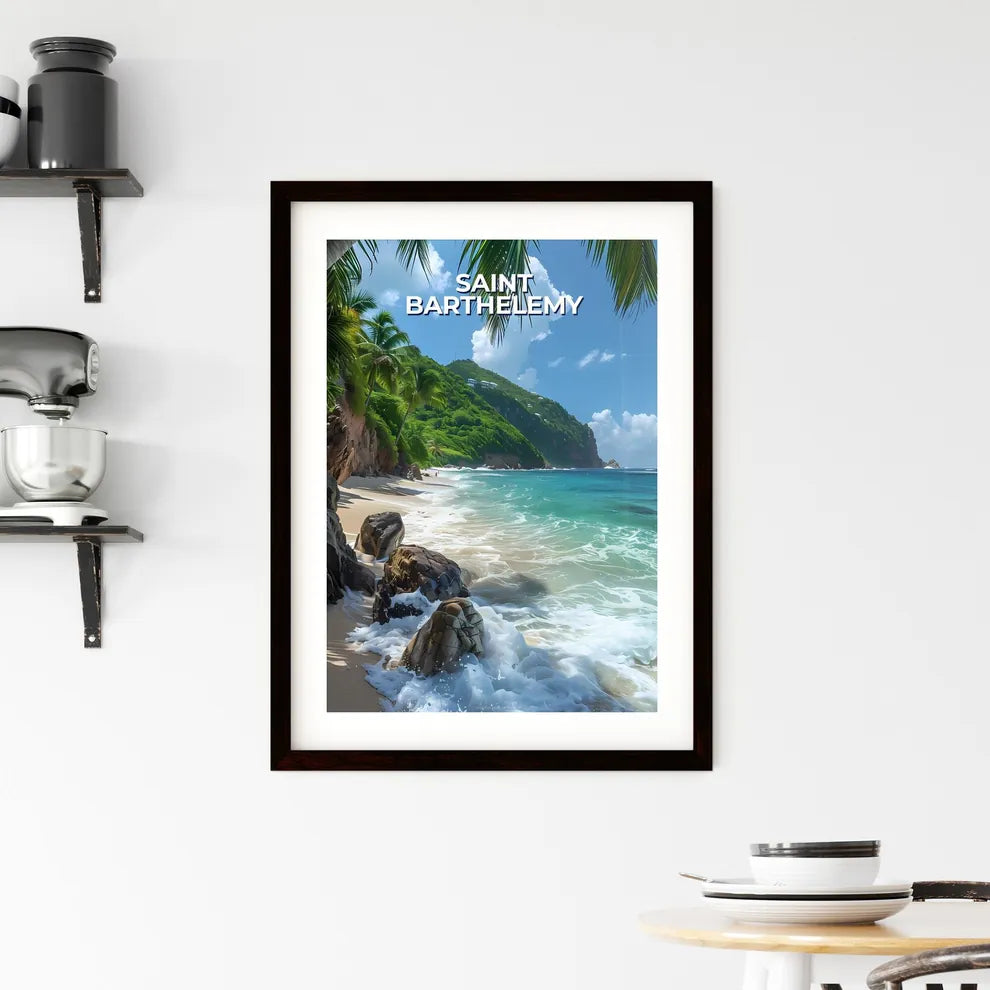 Colorful Digital Painting of a Tropical Beac Framed Print