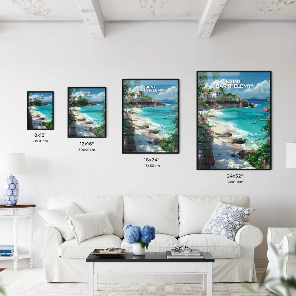 Vibrant Painting of Tropical Beach House wit - Kitchen Hangings