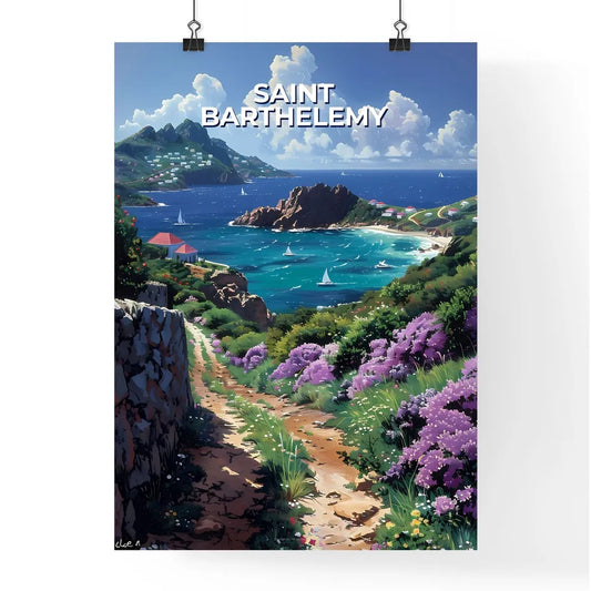 Vibrant Art Painting Depicting a Path to Wat Poster