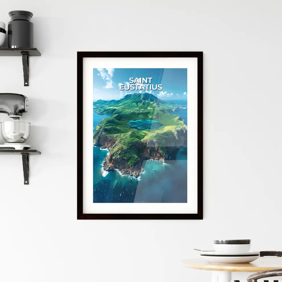 Abstract Caribbean Island with Forest Lake Framed Print