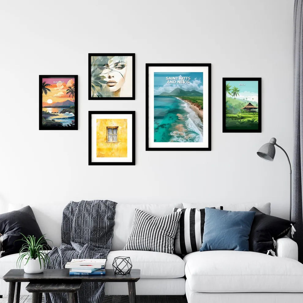 Vibrant Painting of a Caribbean Beach in Sai Wall Art