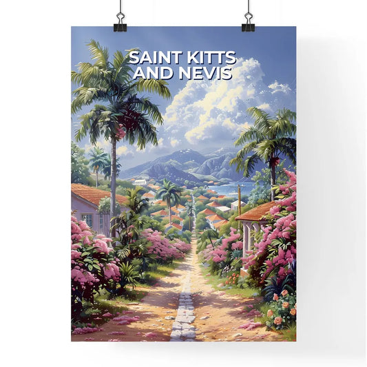 Vibrant Caribbean Roadside Scene with Palm T Poster