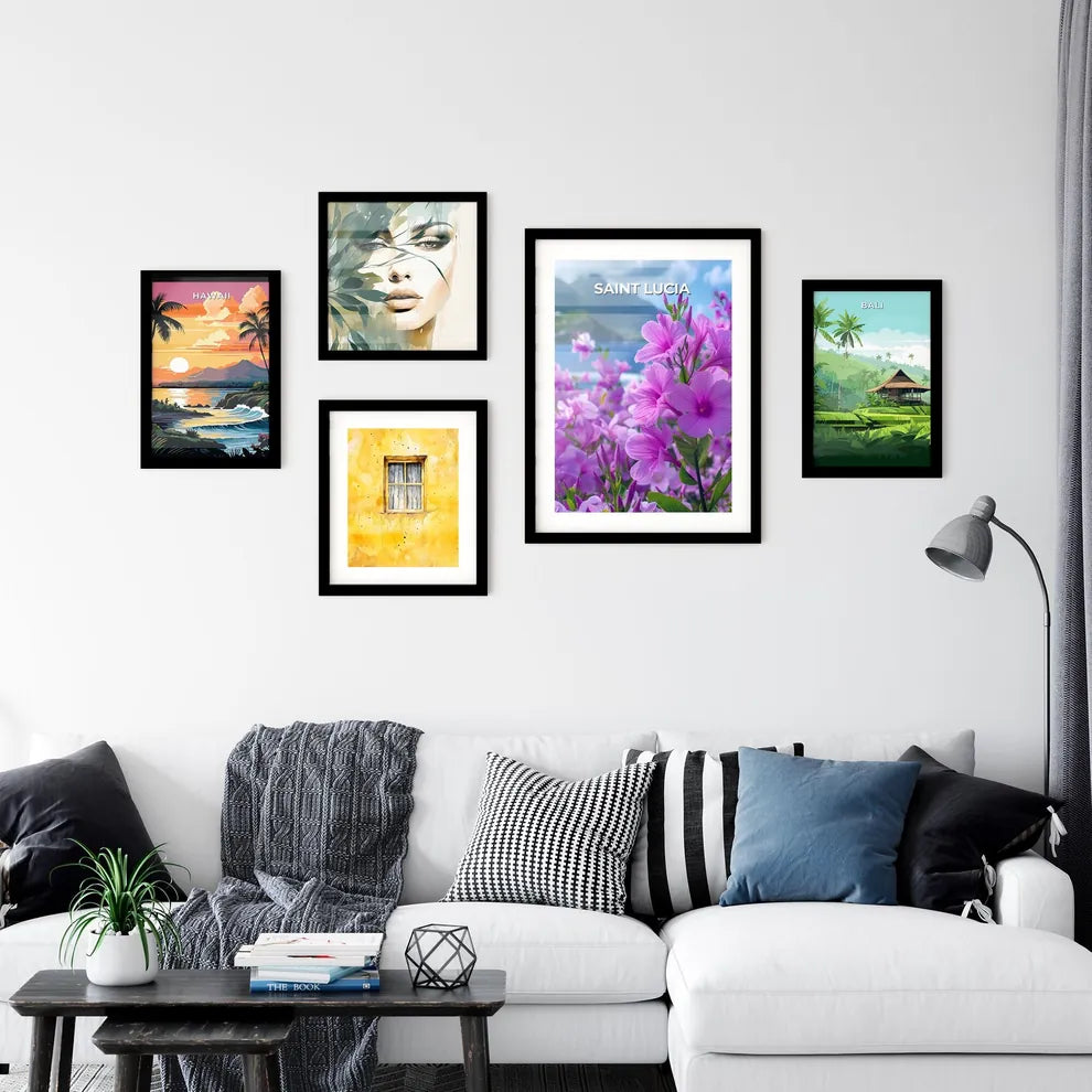 Vibrant Purple Flowers in Artistic Painting Wall Art