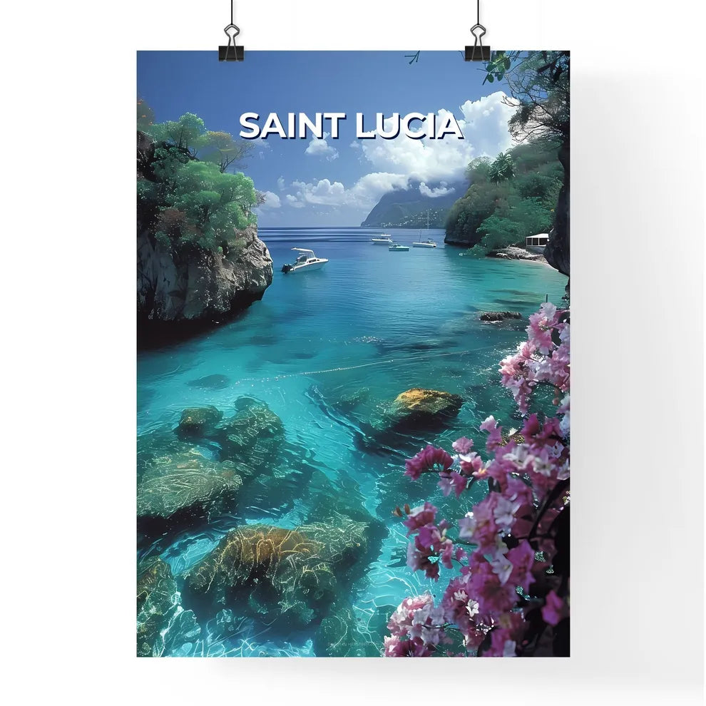 Vibrant Oil Painting of a Caribbean Seascape Poster