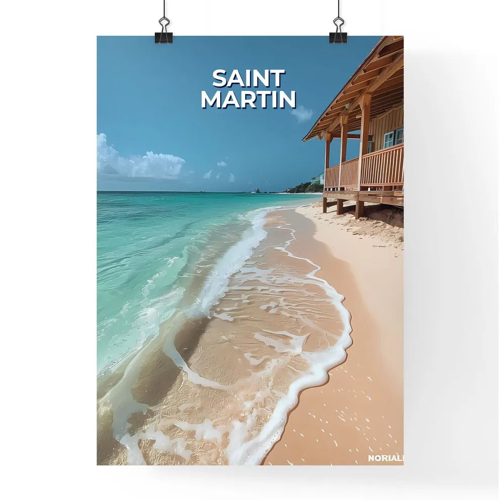 Vibrant Caribbean House Painting Poster