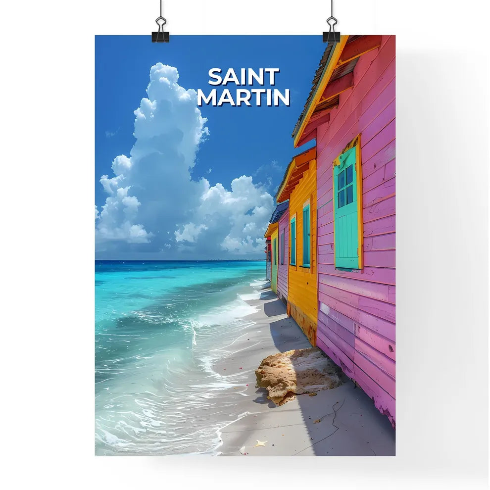 Vibrant Artwork Depicting Colorful Beachfron Poster