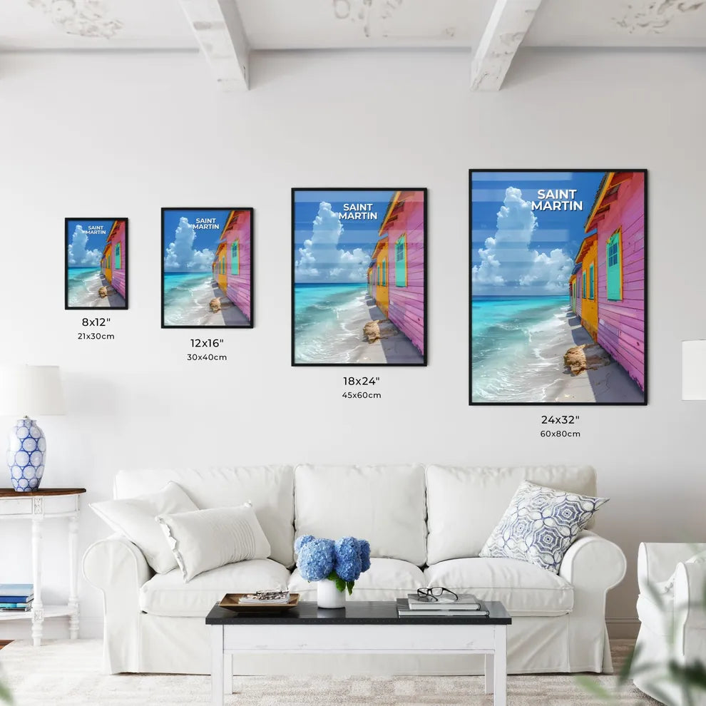 Vibrant Artwork Depicting Colorful Beachfron - Kitchen Hangings