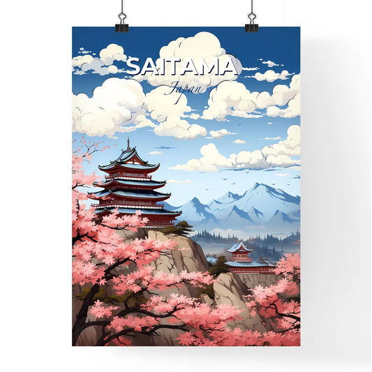 Vibrant Japanese Art | Pagoda Skyline | Saitama City | Digital Painting Default Title