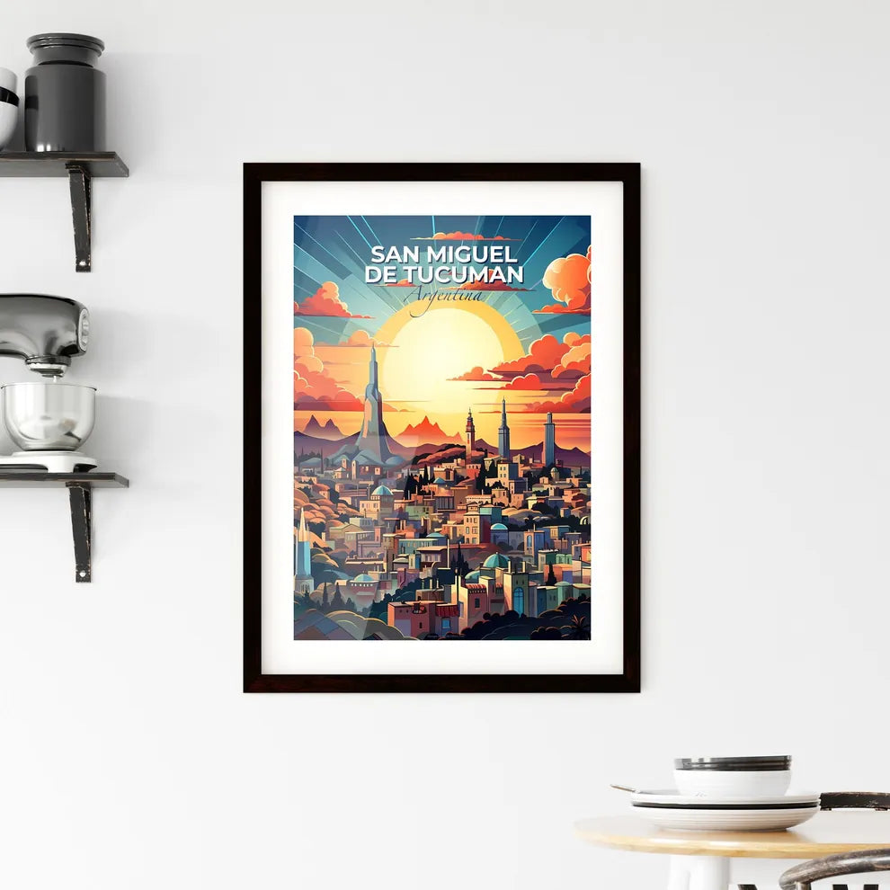 San Miguel de Tucumán Vibrant Painted Skyline with Sun Burst Default Title