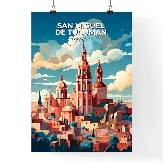 Vibrant Cityscape Artwork: Colorful Towers and City Skyline of San Miguel de Tucuman Argentina Default Title