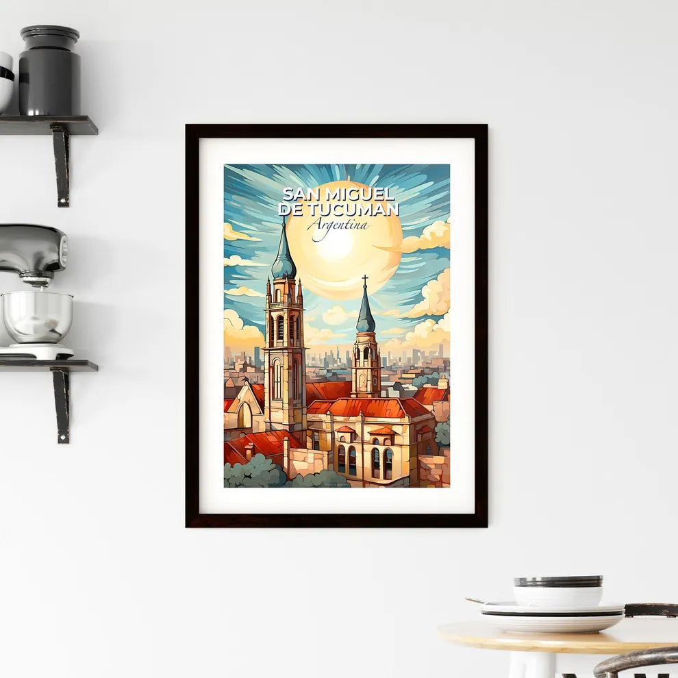 San Miguel de Tucuman Argentina Skyline Art Painting Church Vibrant Sun Default Title