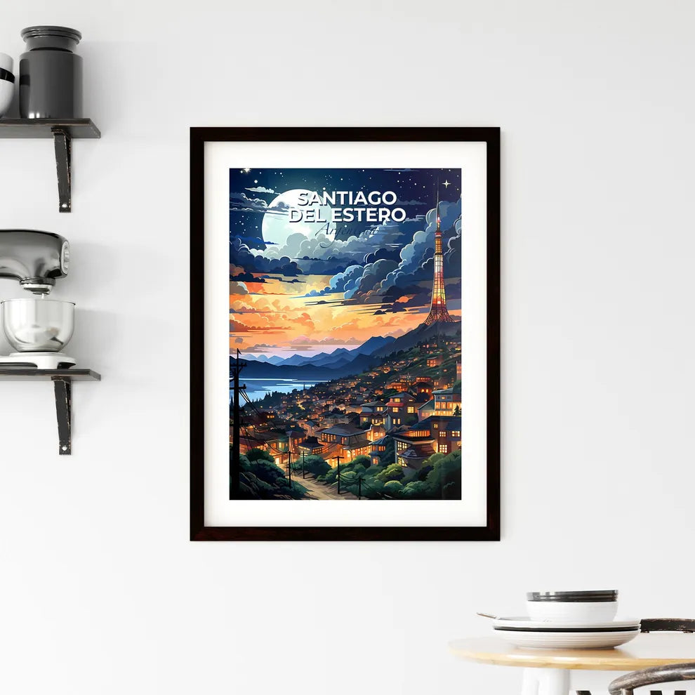 Cityscape with Tower, Architecture, Santiago del Estero, Argentina, Painting, Vibrant Colors, Art, Travel, South America Default Title